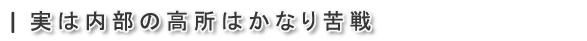 実は内部の高所はかなり苦戦